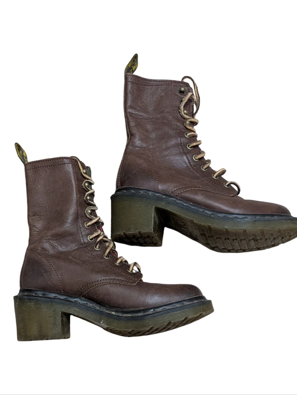 Vintage Dr. Martens Casey lace-up heeled boots in brown leather EU 37 - Picture 7 of 12